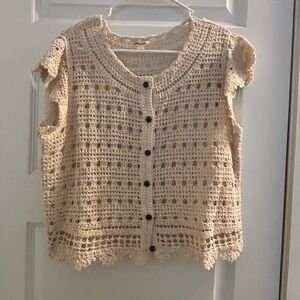 Ultra Pink Crochet Knit Top